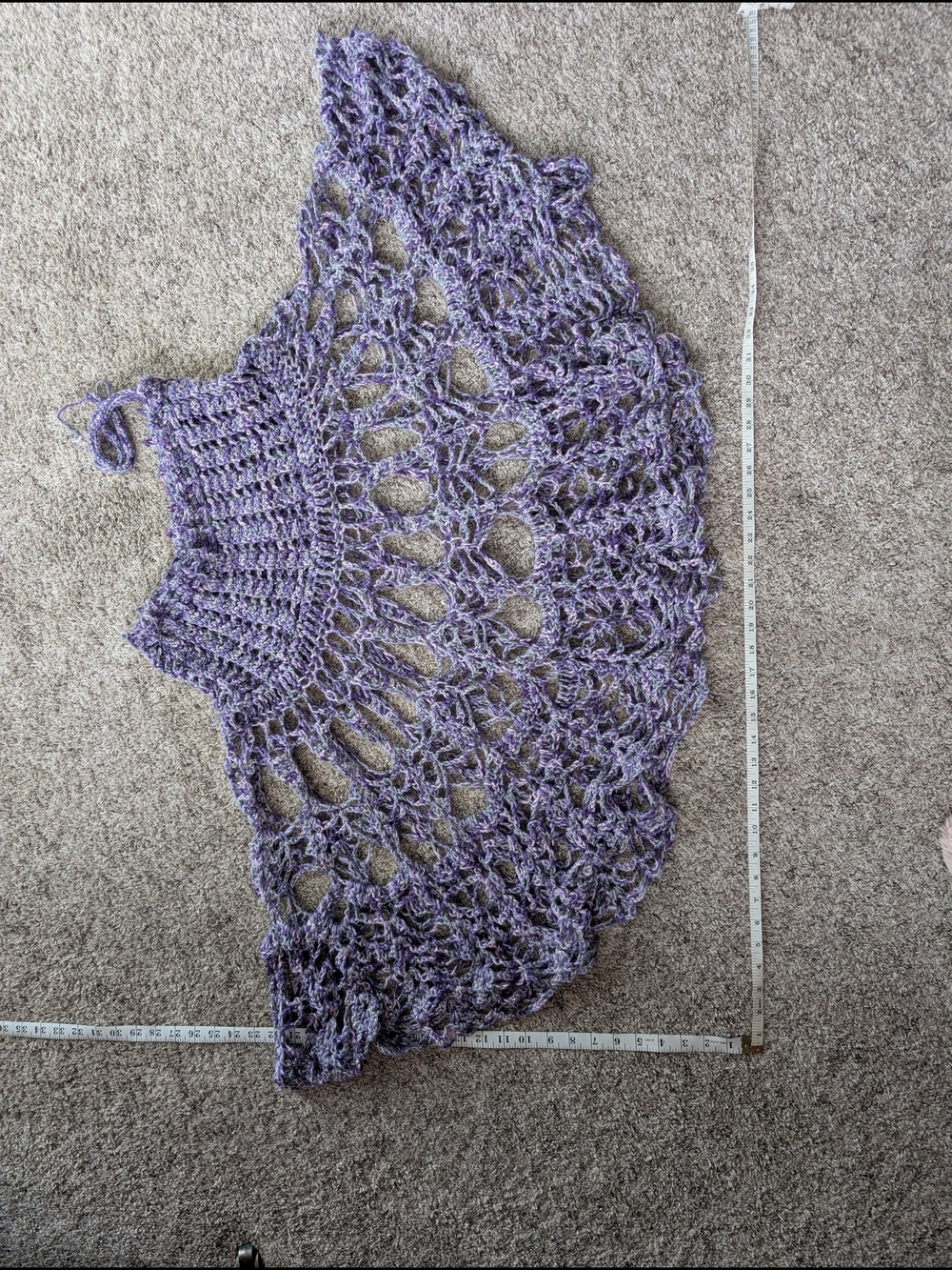 Handmade Crochet Shawl in Lavender Purple